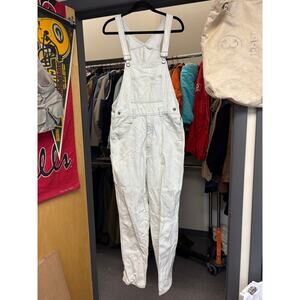 Vintage 90s Denim Bib Overalls Womens Large Blue Light Wash Carpenter Work Ranch
